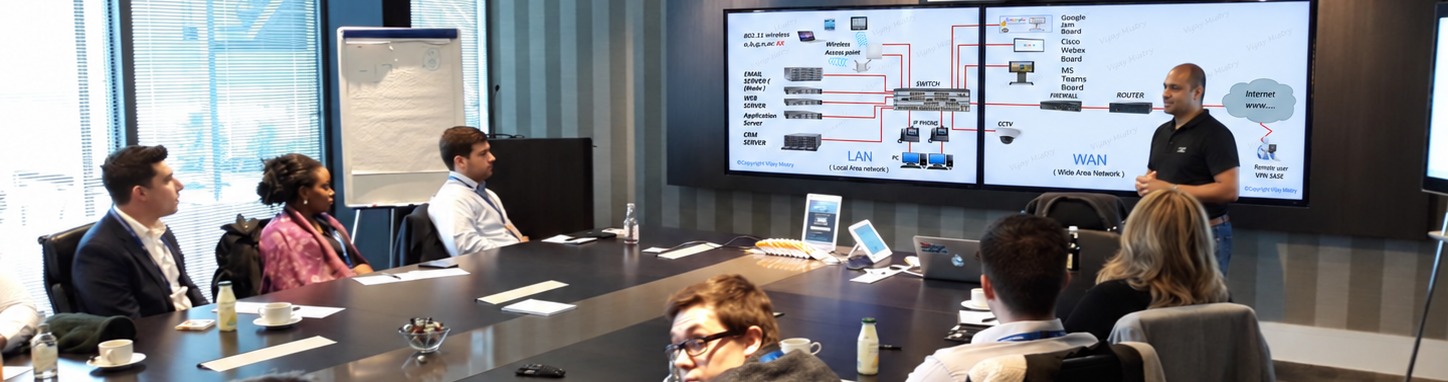 Vijay Mistry delivering live networking enablement to a sales team